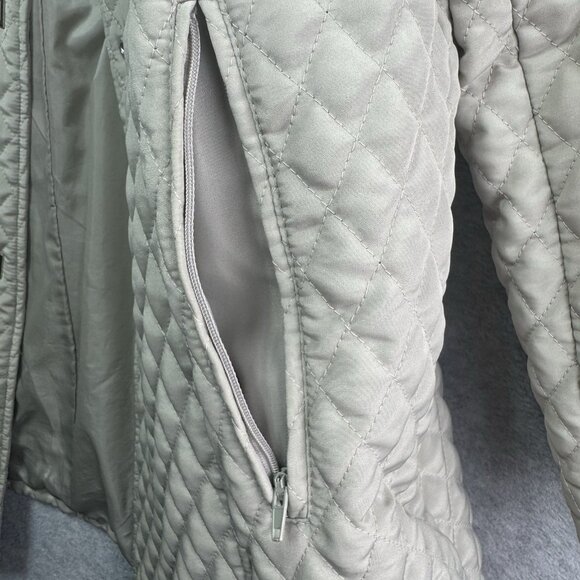 Nordic Lights Women’s XL Quilted Jacket Taupe Beige Tan Snap Front Barn Coat - Picture 5 of 8